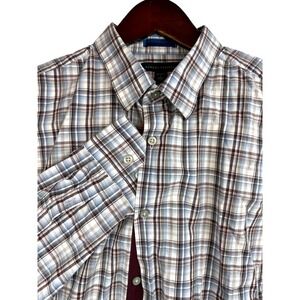 Banana Republic Mens Plaid Button Down Long Sleeve Size L 16-16 1/2 Cotton Blend